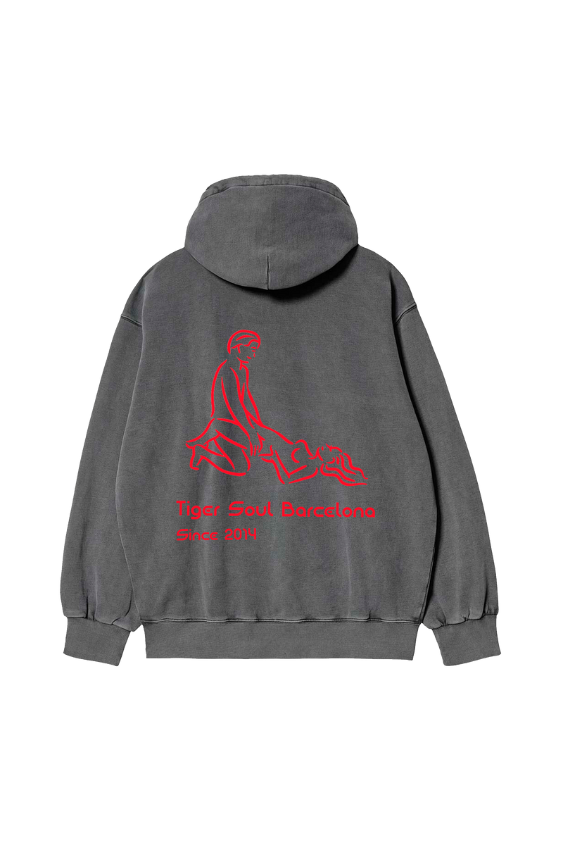 Charcoal Hoodie (GENDERLESS) - Tiger Soul Barcelona