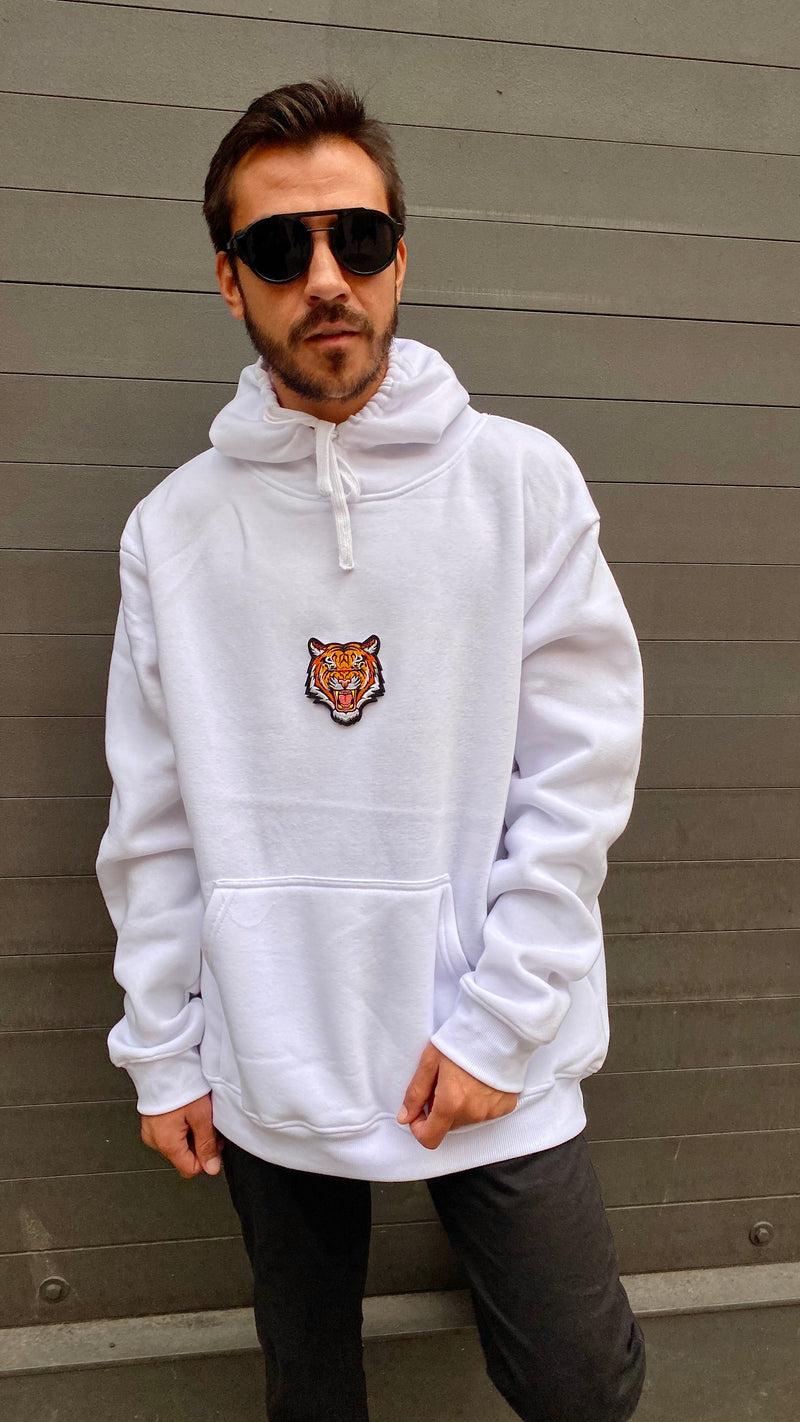 White Hoodie AW (GENDERLESS) - Tiger Soul Barcelona